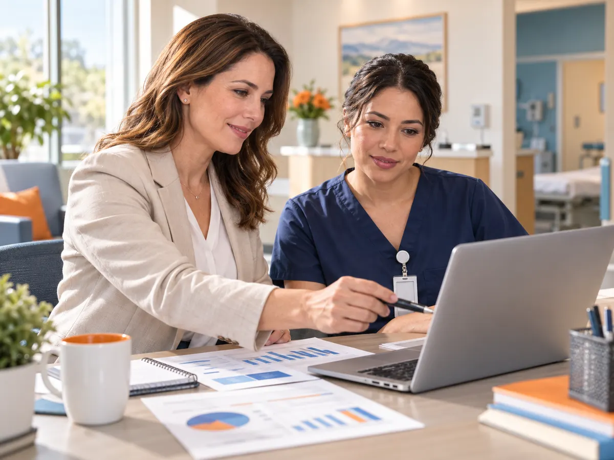 Billing specialist working with a medical practice administrator